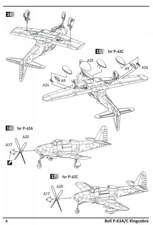 Dora Wings 14401 BELL P-63A P-63C KINGCOBRA Fighter DOUBLE KIT 1/144 – Bild 4