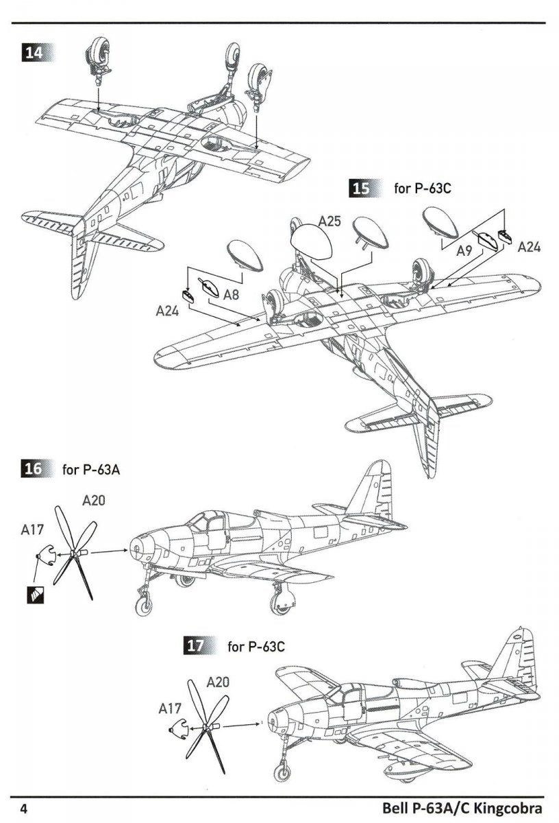 Dora Wings 14401 BELL P-63A P-63C KINGCOBRA Fighter DOUBLE KIT 1/144 – Bild 4