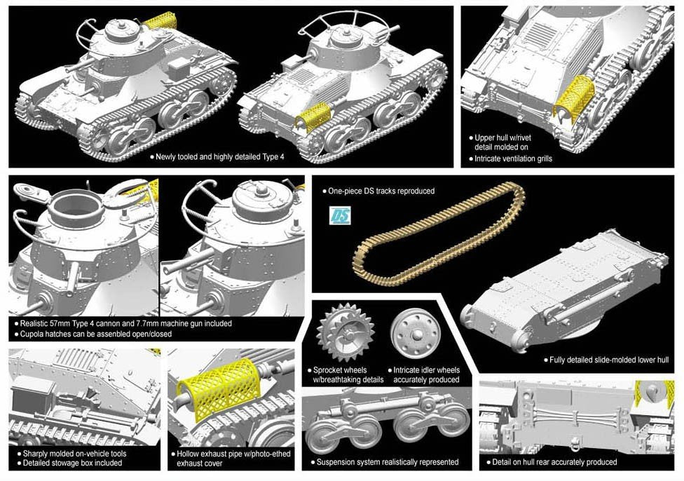Dragon 7404 IJN Type 4 Ke-Nu Light Tank 1/72 – imagen 2