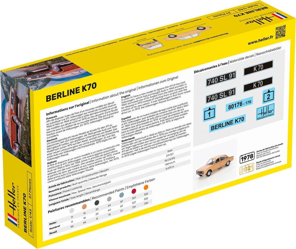 Heller 56176 Starter Kit - Berline K70 1/43 – imagen 2