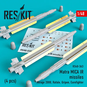 RESKIT RS48-0363 MATRA MICA IR MISSILES (4 PCS) 1/48