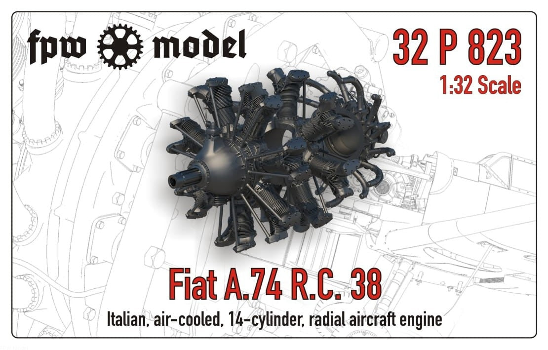 FPW Model 32P823 Fiat A.74 RC 38 1/32
