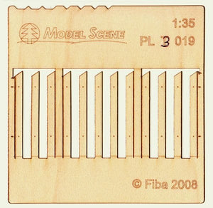Model scene PL3-019 Wooden fence type 19 Drewniany płot 1/35