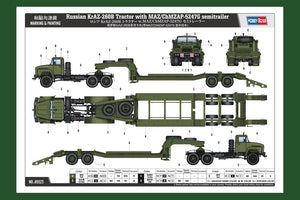 Hobby Boss 85523 Russian KrAZ-260B Tractor with MAZ/ChMZAP-5247G semitrailer 1/35 – image 3
