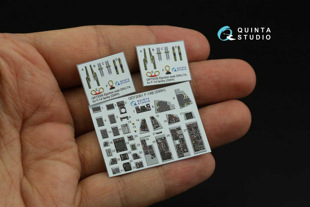 Quinta Studio QD72061 F-14B 3D-Printed &amp;amp; coloured Interior on decal paper (GWH) 1/72 – imagen 3