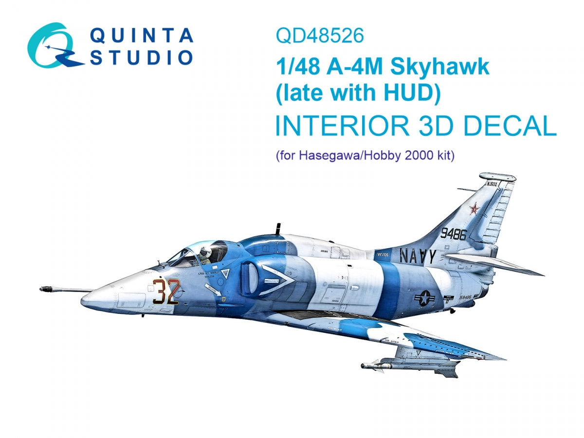 Intérieur imprimé en 3D et coloré sur papier décalcomanie Quinta Studio QD48526 A-4M fin de production (Hasegawa/Hobby2000) 1/48