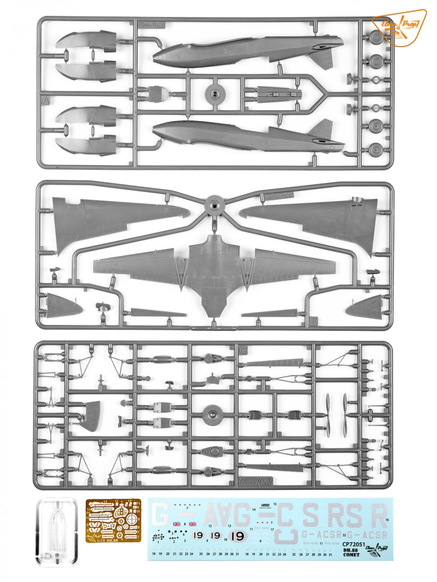 Clear Prop! CP72051 DH.88 COMET DH.88 Comet MacRobertson Trophy Air Race ADVANCED KIT 1/72 – immagine 3