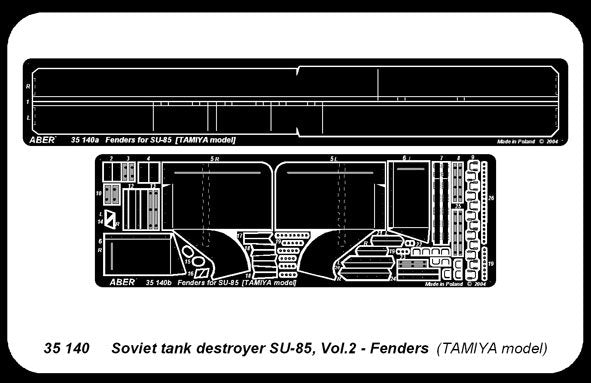 Aber 35140 Radzieckie działo pancerne SU-85 cz.2 zestaw dodatkowy blotniki (TAM) 1/35 – zdjęcie 4