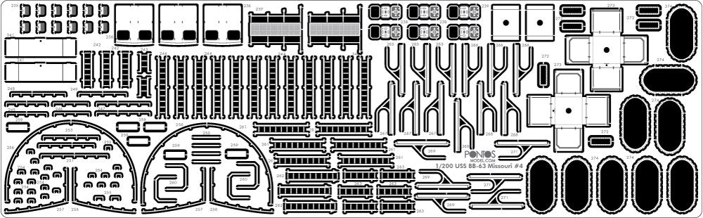 Pontos 23002F1 USS BB-63 Missouri 1945 Detail Up Set (Teak tone stained wooden deck) 1/200 – imagen 8