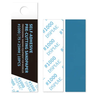 Papier de verre réutilisable autocollant DSPIAE DSP-1000 n° 1000 (75 x 25 mm) - Lot de 10