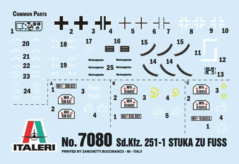 Italeri 7080 Sd. Kfz. 251/1 Wurfrahmen Stuka zu Fuss 1/72 – immagine 5