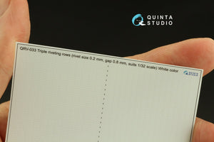 Quinta Studio QRV-033 Triple riveting rows (rivet size 0.20 mm, gap 0.8 mm, suits 1/32 scale), White color, total length 3,7 m/12 ft – immagine 3