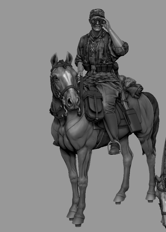 Panzer Art FI35-223 German mounted cavalryman 8-th Waffen-SS Division Florian Geyer 1/35