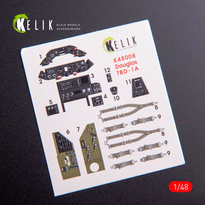 KELIK K48008 TBD-1A DÉCALCOMANIES 3D INTÉRIEURES DOUGLAS POUR MAQUETTE DE MODÈLE GREAT WALL 1/48 – image 2