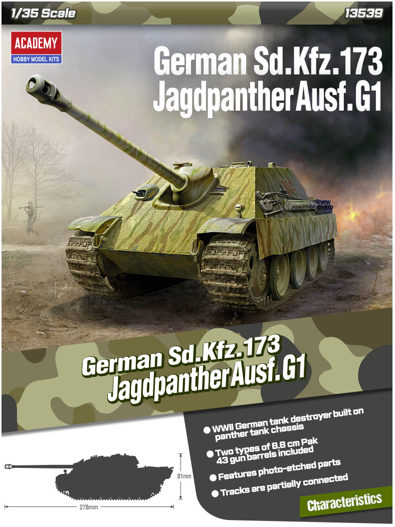 Academy 13539 German Sd.Kfz. 173 Jagdpanther Ausf.G1 1/35 – immagine 2
