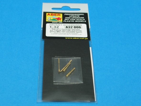 Aber A32006 Set of 2 barrels for German 13mm aircraft machine guns MG 131 (middle type) 1/32 – immagine 5