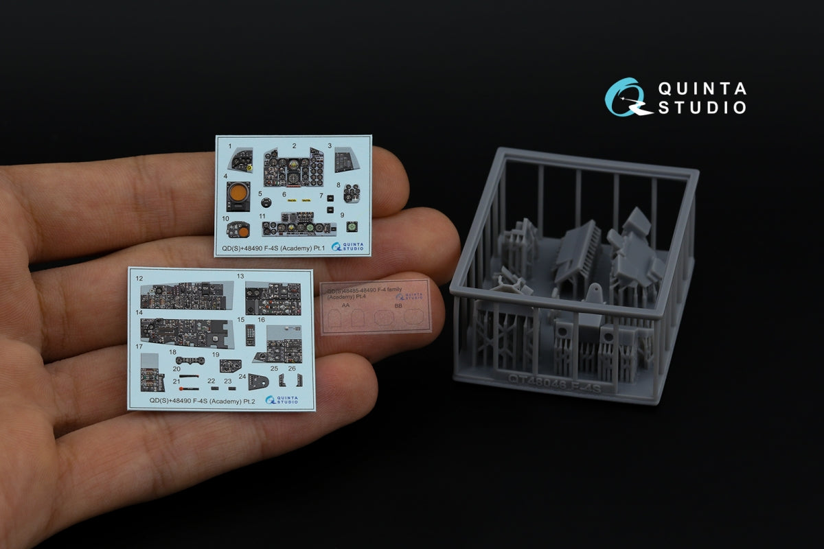 Quinta Studio QDS+48490 F-4S Phantom II 3D-Printed &amp;amp; coloured Interior on decal paper (Academy) (Small version) (with 3D-printed resin parts) 1/48 – immagine 2