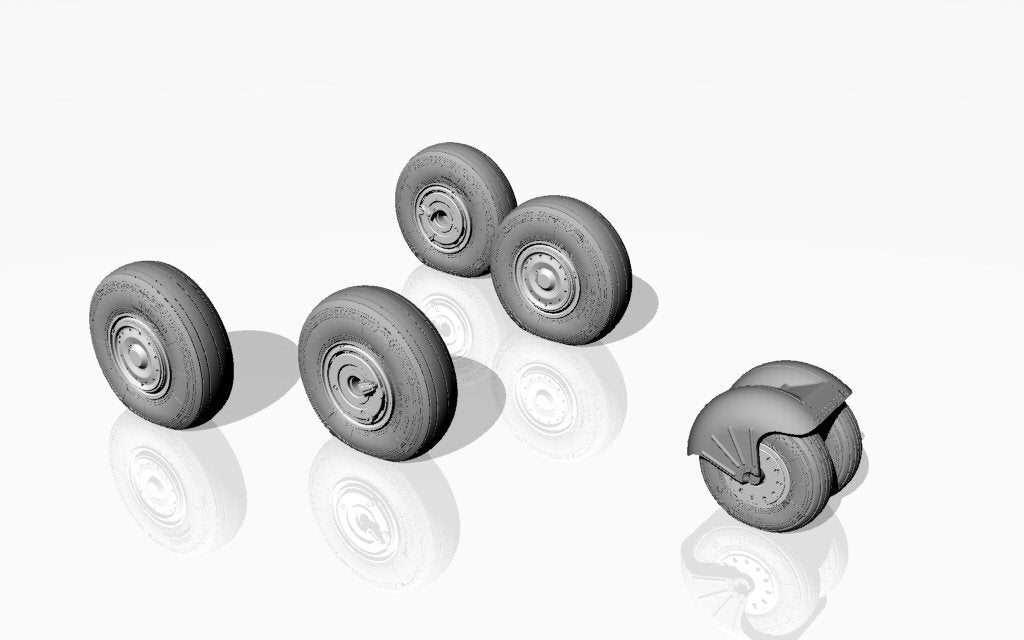Armory Models AW48026 Mikoyan MiG-31 Foxhound wheels w/ weighted tires 1/48 – Bild 2