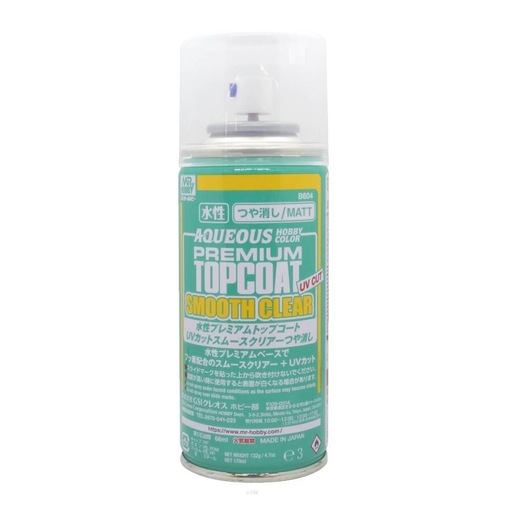 Mr.Hobby B-604 Aqueous Premium Top Coat UV-Cut Smooth Clear - Matt 170ml.