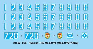 Trumpeter 01552 Russian T-62 Mod.1975 Mod.1972+KTD2 – immagine 2