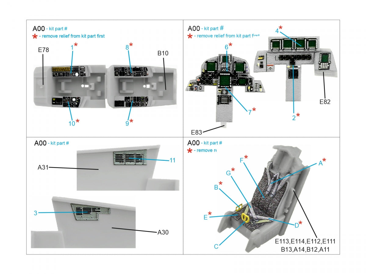Intérieur imprimé en 3D et coloré pour le F-15E (Revell) par Quinta Studio QD72110, échelle 1/72 – image 2