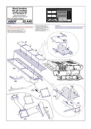 Aber 35A049 Tylna część błotników do pojazdów na bazie Panzer IV (DRA) 1/35 – zdjęcie 4