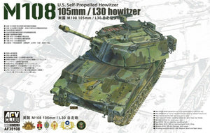 AFV Club 35108 Obusier automoteur américain M108 105 mm/L30, échelle 1/35