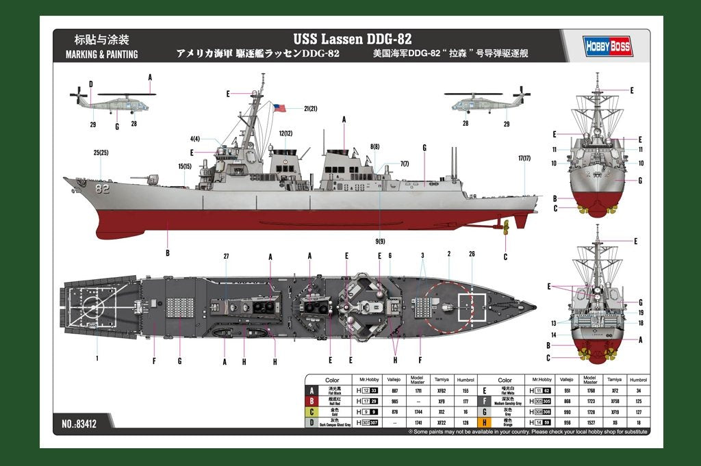 Hobby Boss 83412 USS Lassen DDG-82 1/700 – immagine 3