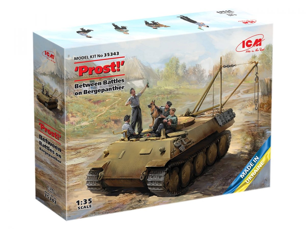 ICM 35343 Prost! Between Battles on Bergepanther WWII German Tankmen with Bergepanther 1/35 – Bild 2