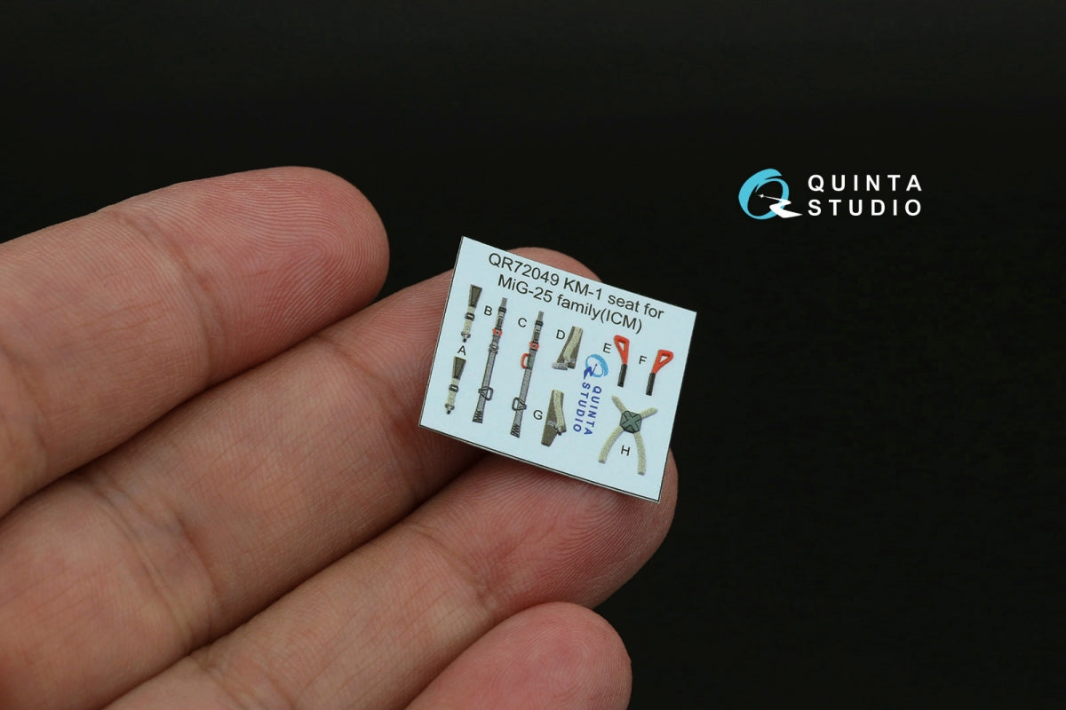 Quinta Studio QD72208 MiG-25RB/MiG-25RBT 3D-Printed &amp; coloured Interior on decal paper (ICM) 1/72