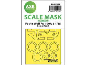 Art Scale Kit M35009 Fw 190A-6 One-Sided Painting Mask for Border Model 1/35