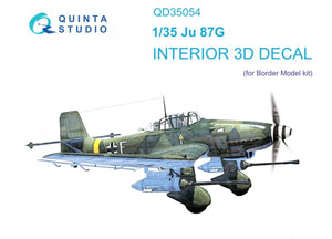 Intérieur imprimé en 3D et coloré sur papier décalcomanie Quinta Studio QD35054 Ju 87G (Border Model) 1/35