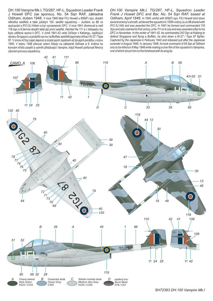 Special Hobby 72383 DH.100 Vampire Mk. I &amp;#39;RAF, RAAF and Armée de l&amp;#39;Air&amp;#39; 1/72 – immagine 5