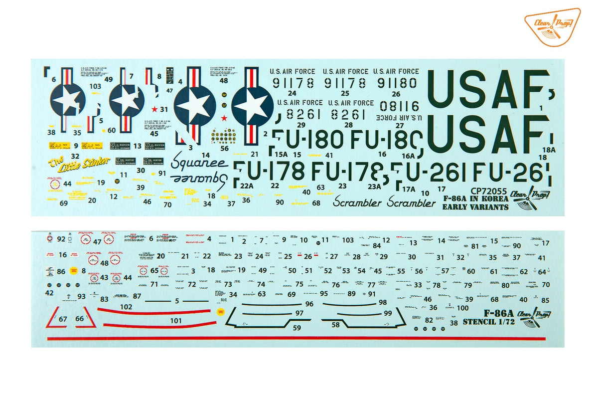 Clear Prop! CP72055 North American F 86 A Sabre in Korea - Early Variants (Advanced Kit) – immagine 22