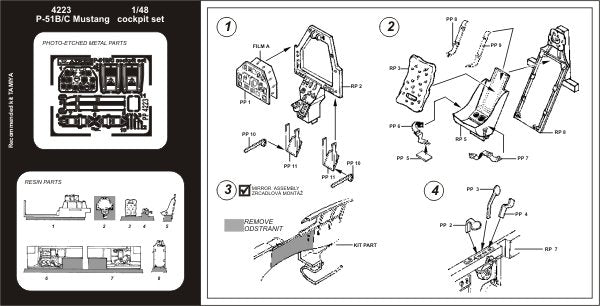 Aires 4223 P-51B/C Mustang cockpit set 1/48 TAMIYA – Bild 2