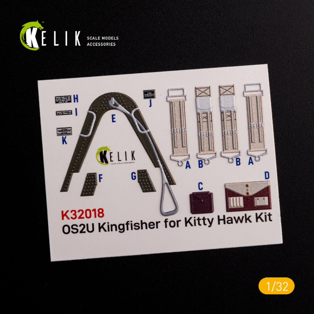 KELIK K32018 OS2U Kingfisher - Interior 3D Decal for Kitty Hawk/Zimi models kit 1/32 – immagine 2