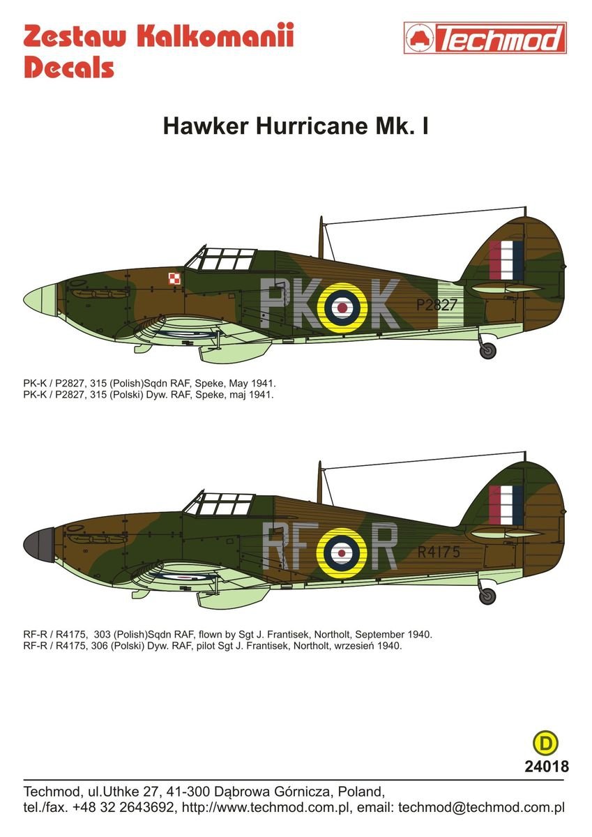 Techmod 24018 Hawker Hurricane Mk.Ic 1/24 – immagine 2