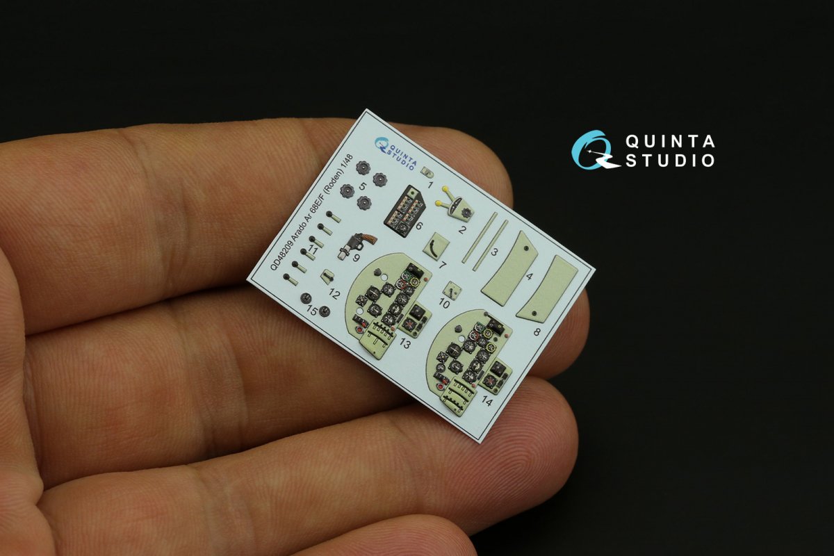Quinta Studio QD48209 Arado Ar 68 E/F 3D-Printed &amp;amp; coloured Interior on decal paper (Roden) 1/48 – immagine 3
