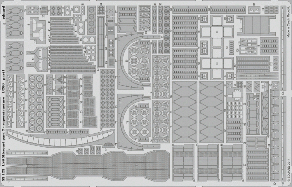 Eduard 53123 USS Missouri part 7 - superstructure TRUMPETER 1/200 – immagine 2