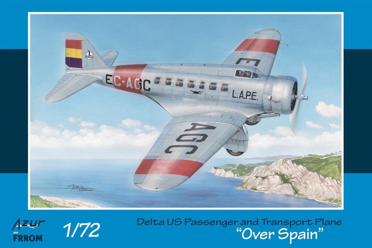 Azur FR0033 Avion de passagers et de transport Delta US au-dessus de l&amp;#39;Espagne (1/72)
