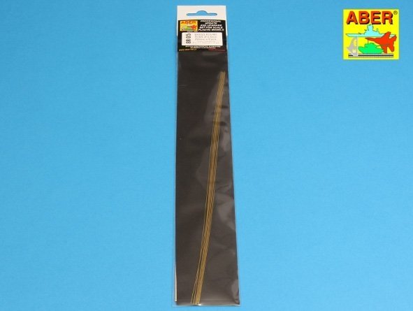 Aber BR05 Brass round rods 0.5mm length 250mm x 8 pcs