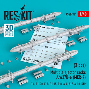 RESKIT RS48-0341 RACKS D&amp;#39;ÉJECTEURS MULTIPLES A/A37B-6 (MER-7) (3 PIÈCES) 1/48