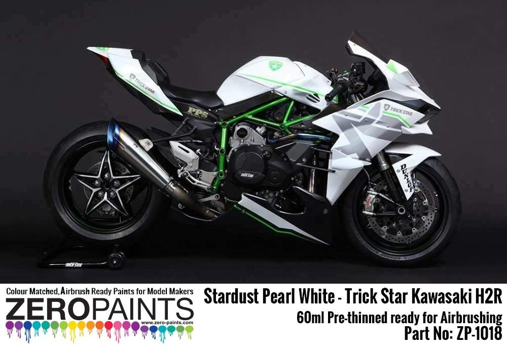 Zero Paints ZP-1018 Trick Star Kawasaki H2R Stardust Pearl White Paint 60ml – zdjęcie 2