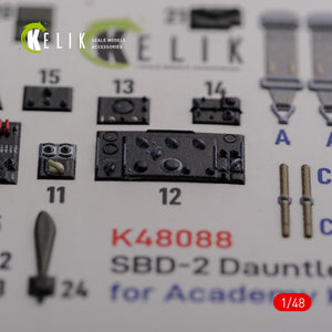 KELIK K48088 SBD-2 Dauntless interior 3D decals for Academy kit 1/48 – Bild 4