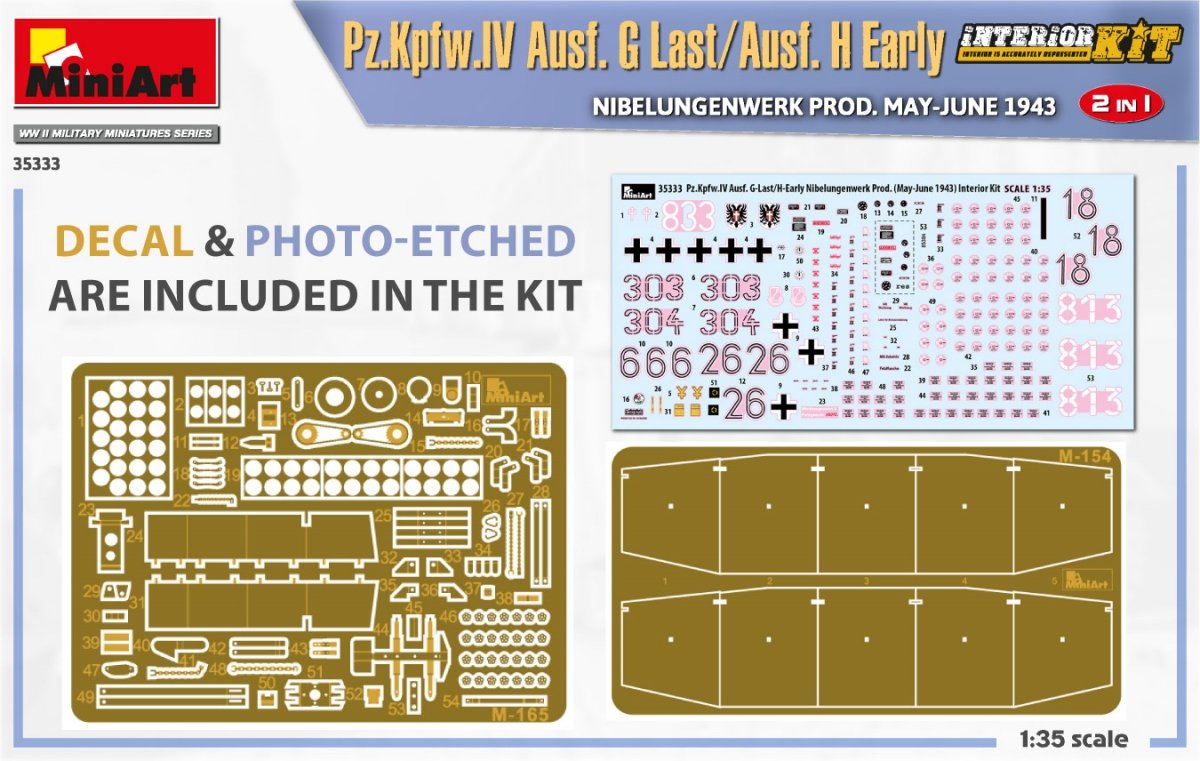 MiniArt 35333 Pz.Kpfw.IV Ausf. G Last/Ausf. H Early. NIBELUNGENWERK PROD. MAY-JUNE 1943. 2 IN 1 INTERIOR KIT 1/35 – Bild 7