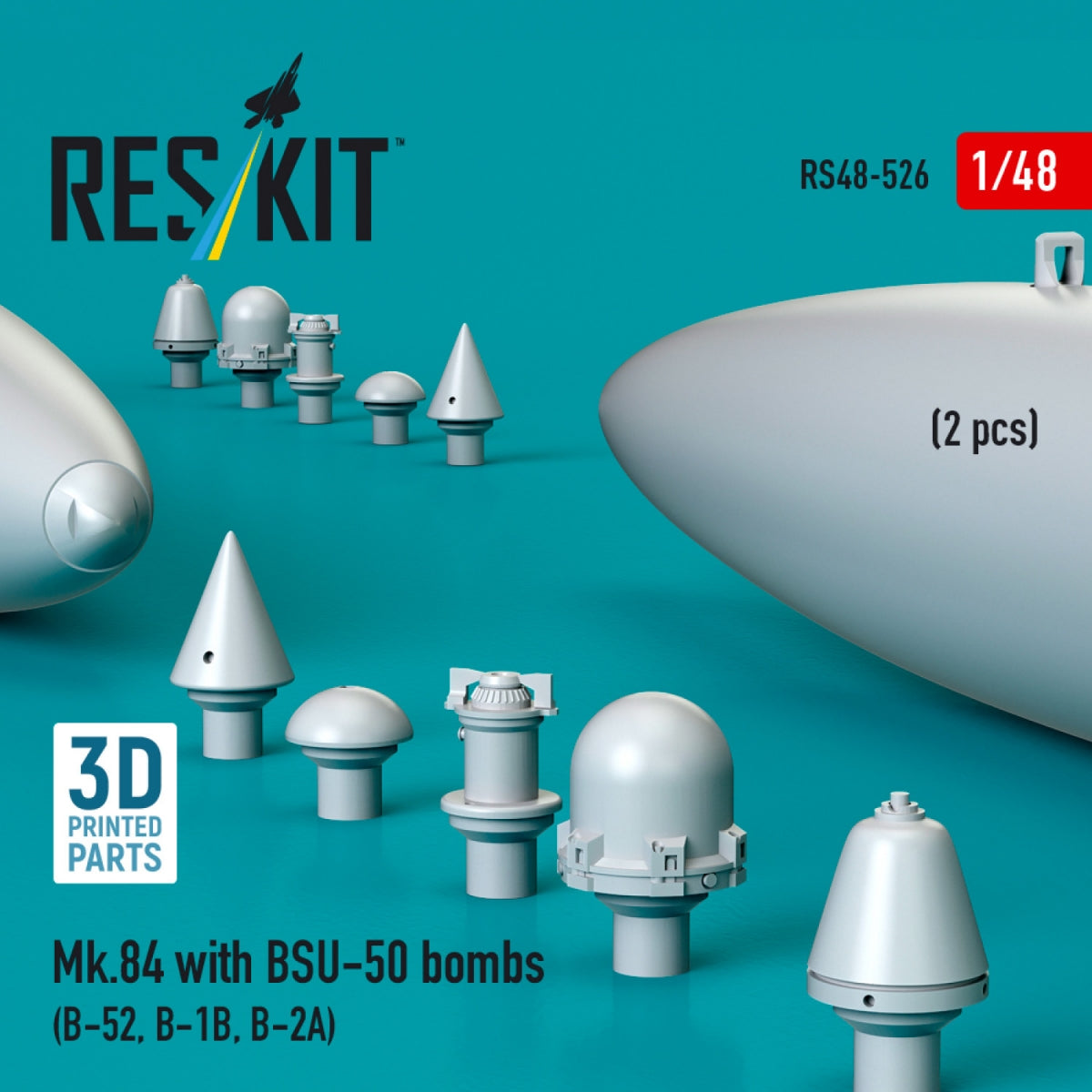 RESKIT RS48-0526 Mk.84 with BSU-50 bombs (2 pcs) (3D printed) 1/48 – immagine 2