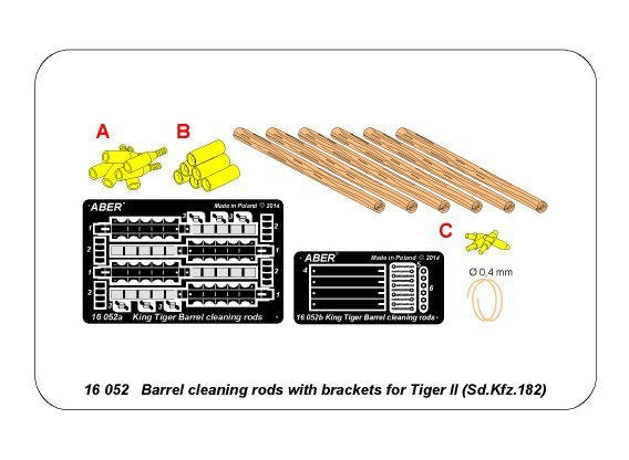 Aber 16052 Barrel cleaning rods with brackets for Tiger II 1/16 – imagen 13