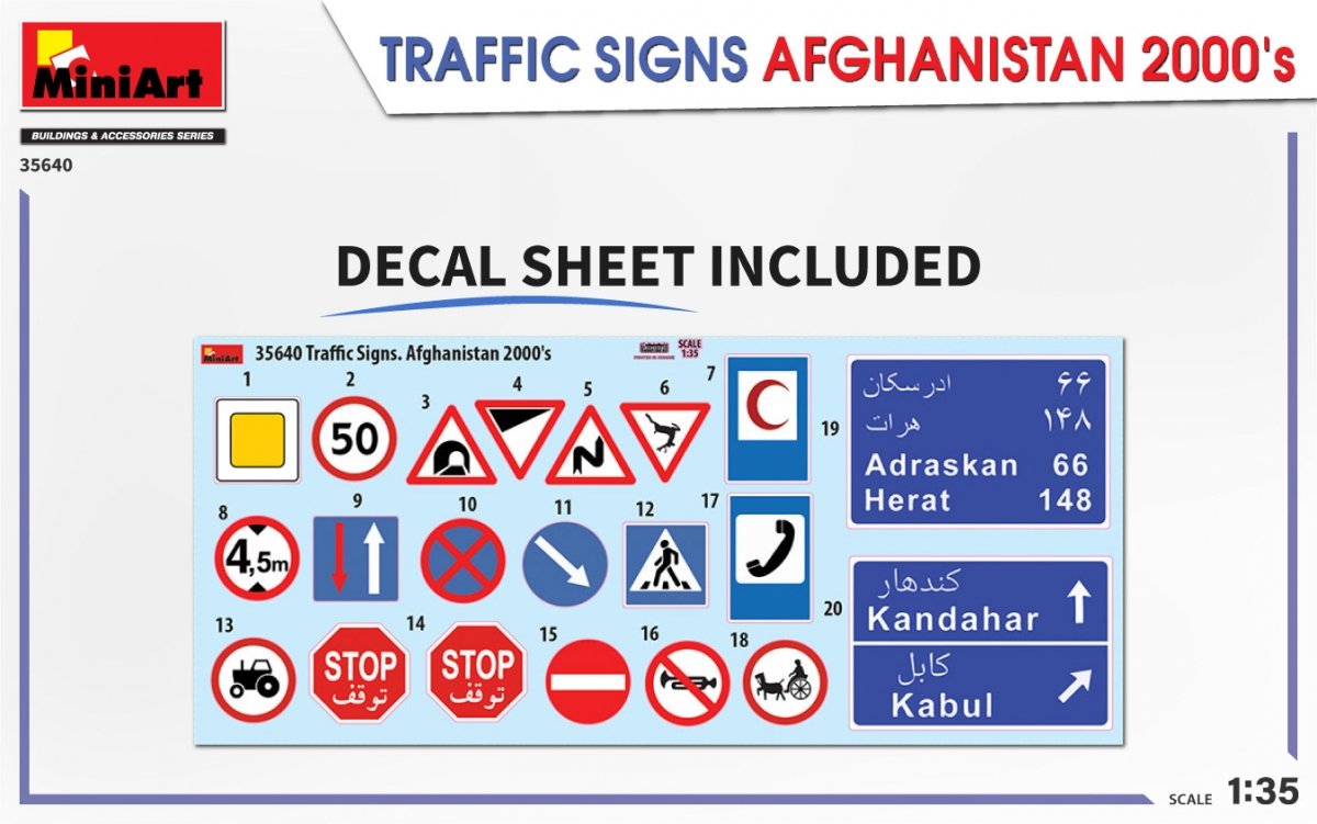 MiniArt 35640 SIGNAUX DE SIGNALISATION AFGHANISTAN ANNÉES 2000 1/35 – image 2
