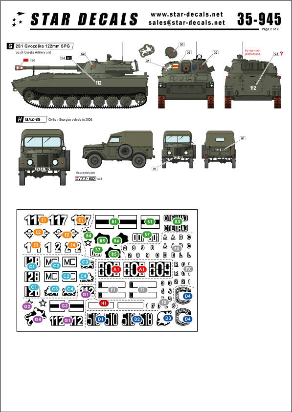 Star Decals 35-945 Post U.S.S.R. AFVs 1 1/35 – imagen 2