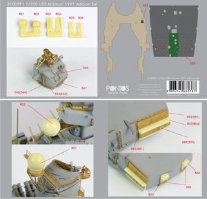 Pontos 31009F1 USS Missouri 1991 Add-on Set 1/350